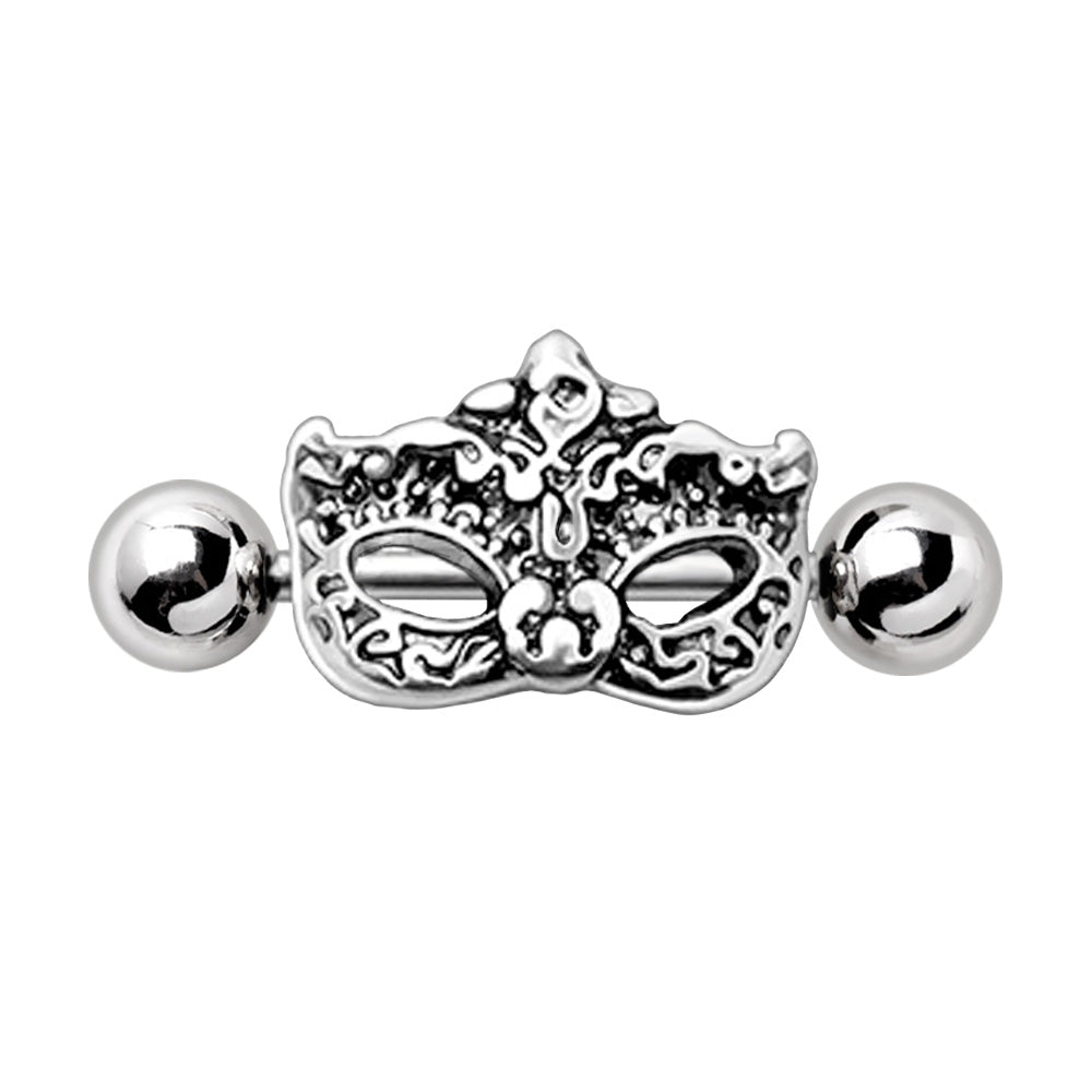 Mardi Gras Masquerade Venetian Mask Cartilage Helix Cuff Earring - Stainless Steel