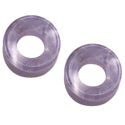 Natural Amethyst Stone Double Flared Tunnels - Pair