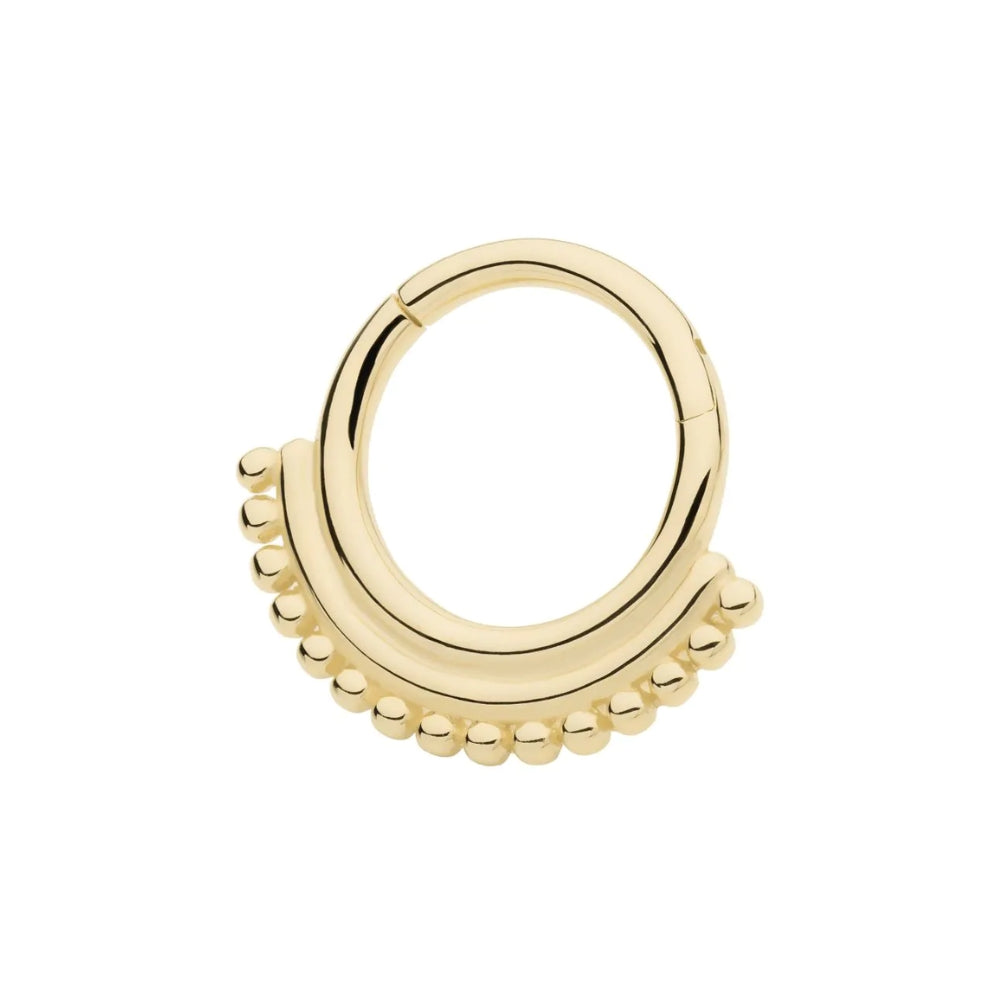 Double Hoop Bead Cluster Front Facing Hinged Segment Clicker - 14kt Gold