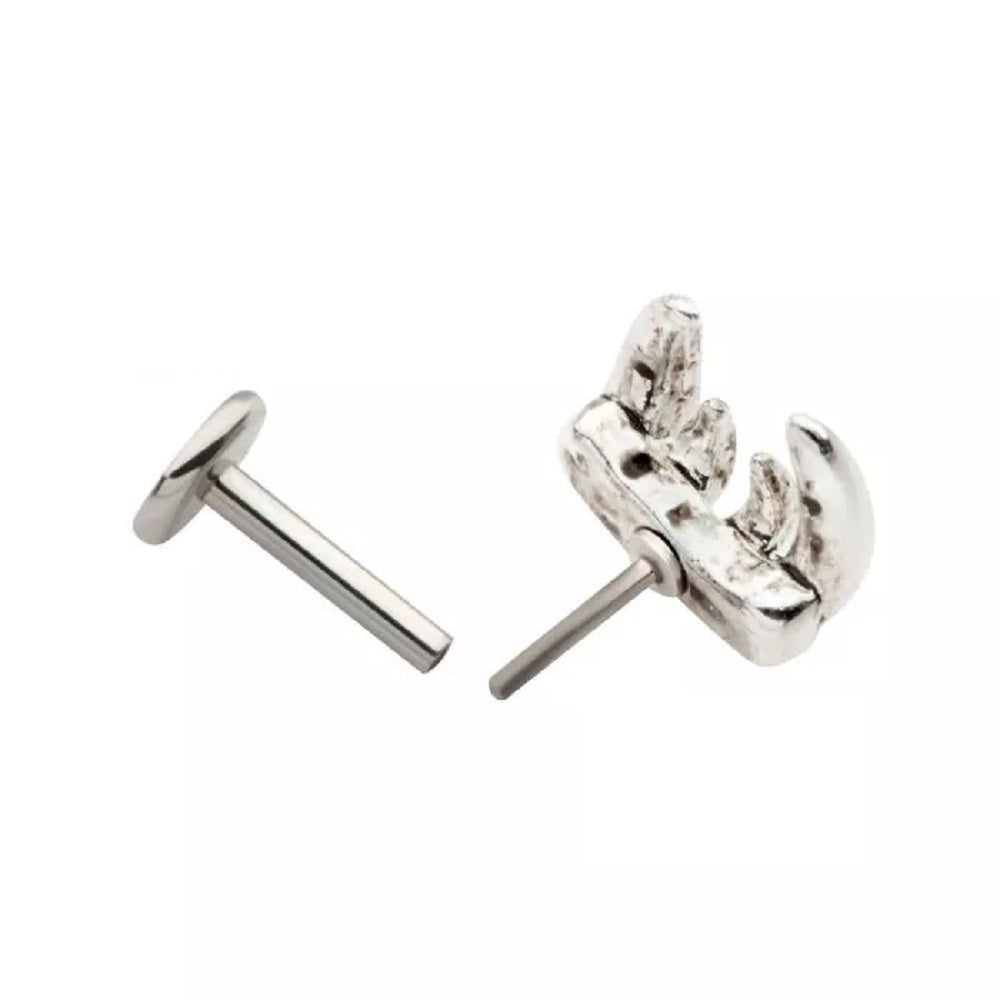 Fangs Threadless Flat Back Stud - 316L Stainless Steel