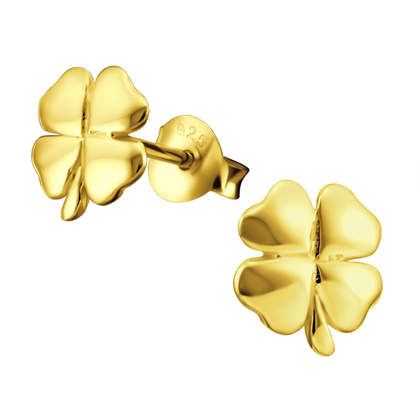 Shamrock Stud Earrings - Pair - 925 Sterling Silver