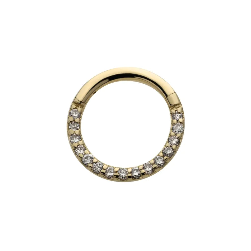 Eternity Front Facing Hinged Segment Clicker 1mm Lab Grown Diamonds - 14kt Gold