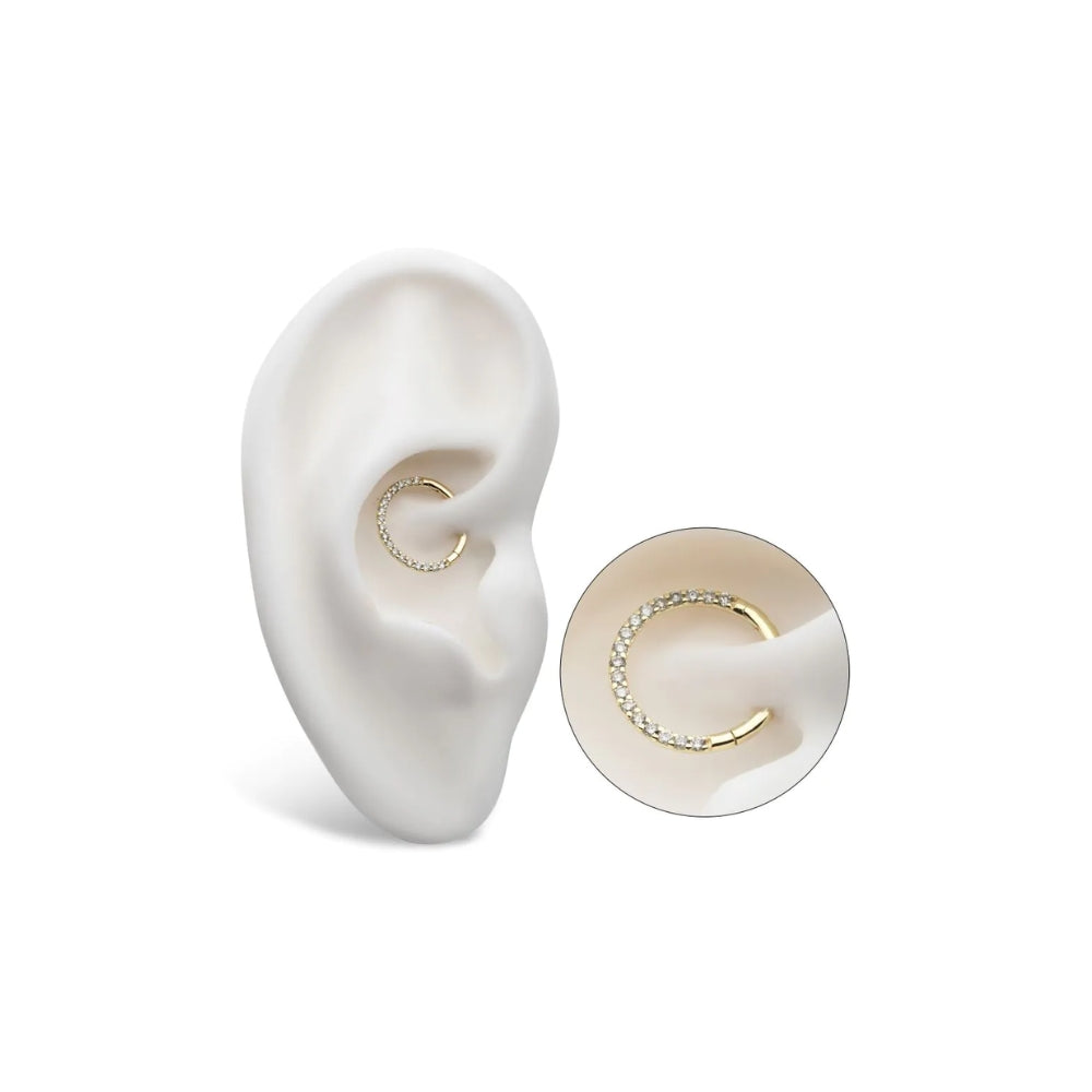 Eternity Front Facing Hinged Segment Clicker 1mm Lab Grown Diamonds - 14kt Gold