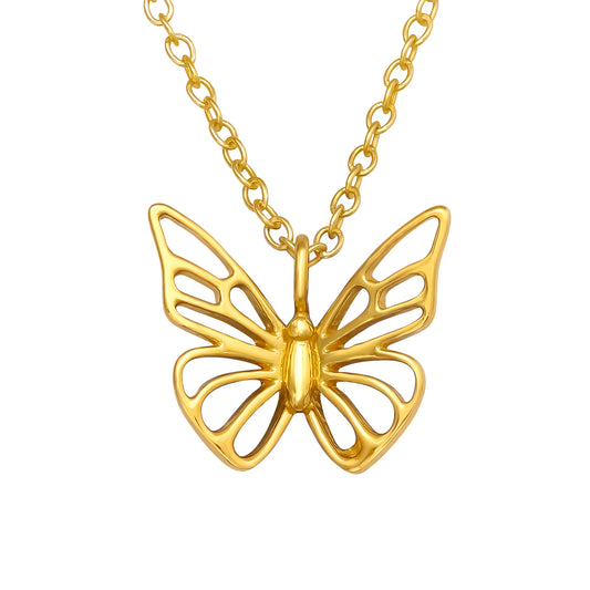 Butterfly Pendant Necklace - 925 Sterling Silver