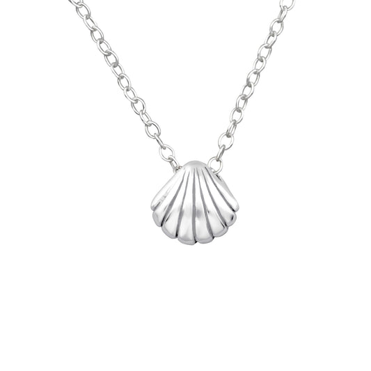 Simple Shell Pendant Necklace - 925 Sterling Silver
