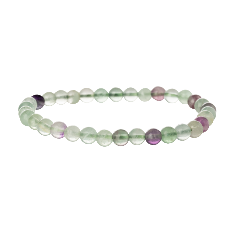 Fluorite Stone Bead Stretch Bracelet