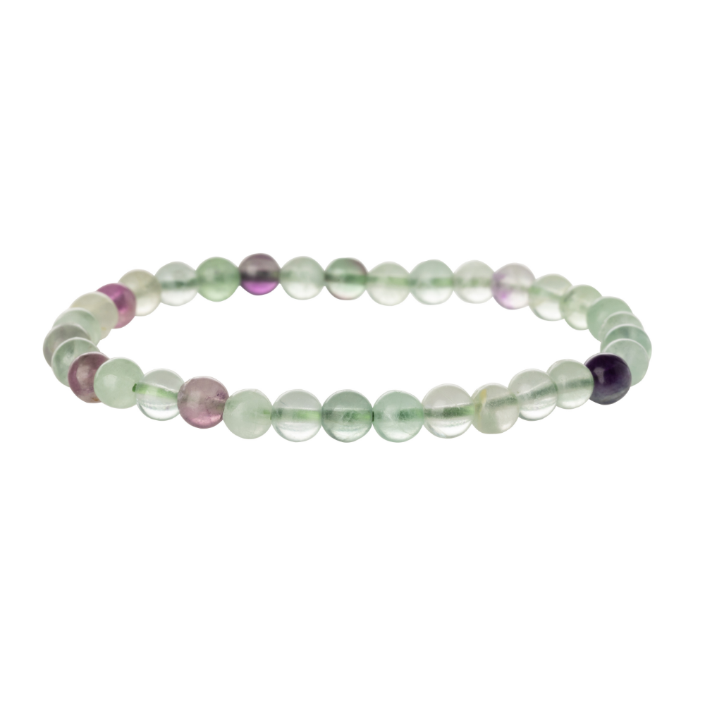 Fluorite Stone Bead Stretch Bracelet