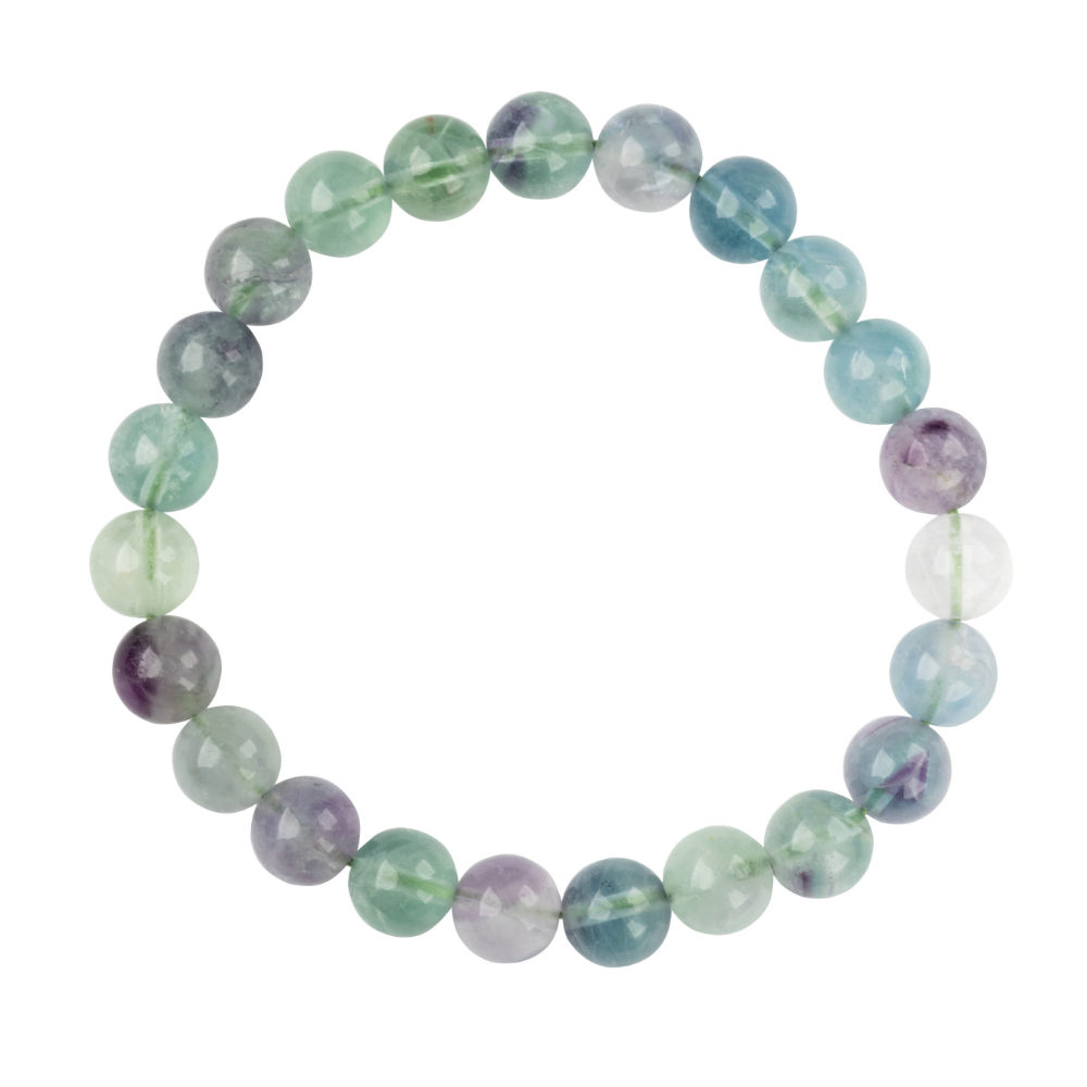Fluorite Stone Bead Stretch Bracelet