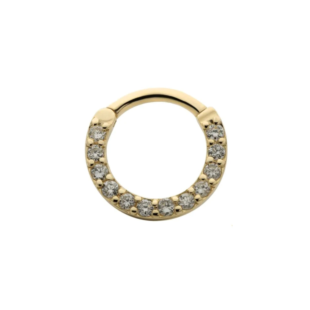 Front Facing Eternity Hinged Segment Clicker 1.5mm Lab Grown Diamonds - 14kt Gold