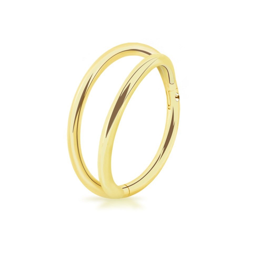 Double Hoop Hinged Segment Clicker Ring - 925 Sterling Silver