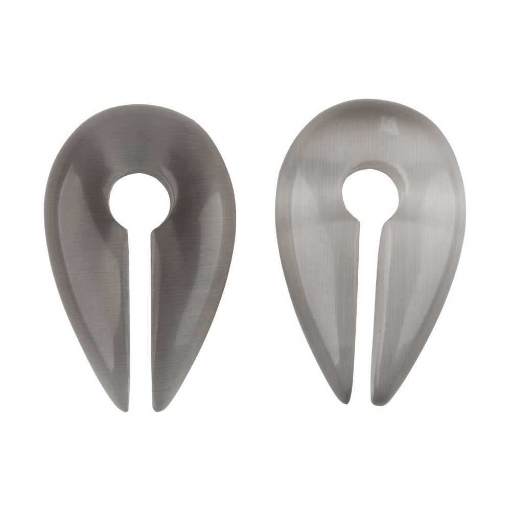 Grey Cat's Eye Stone Keyhole Hanging Ear Weights - Pair