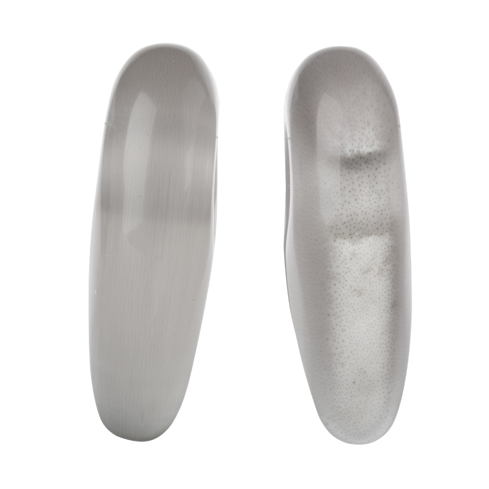 Grey Cat's Eye Stone Keyhole Hanging Ear Weights - Pair