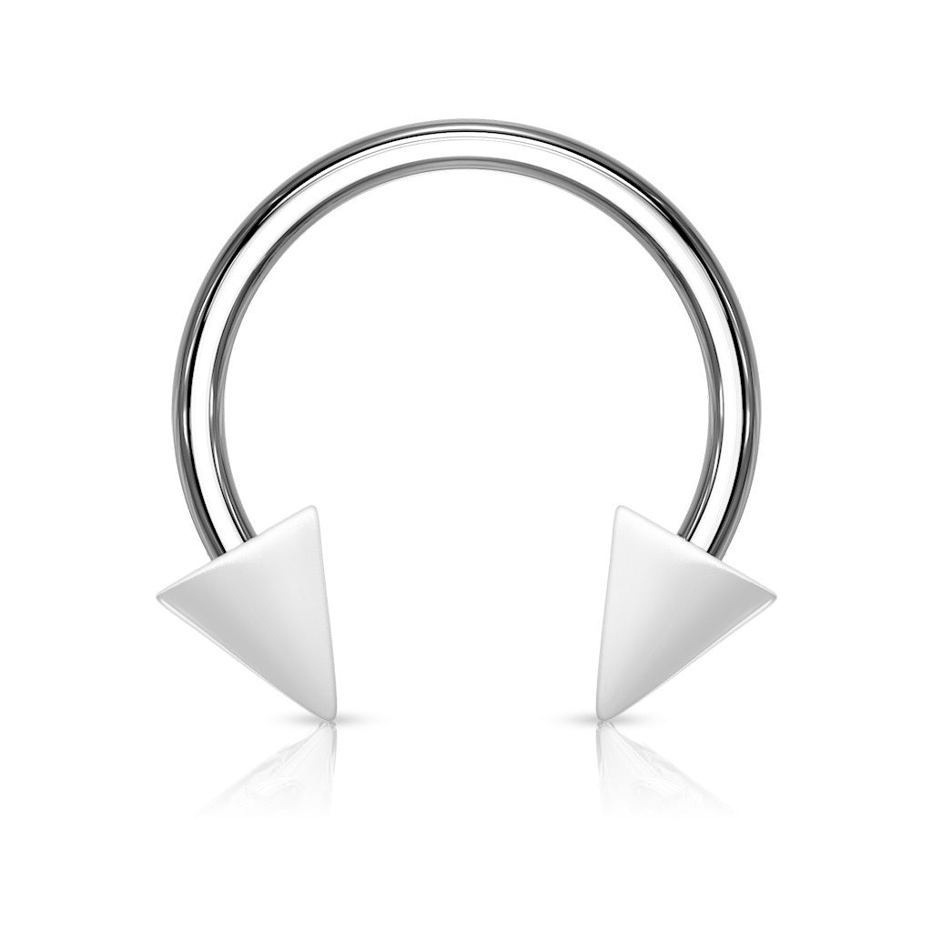 Acrylic Spike Ends Horseshoe Circular Barbell - 316L Stainless Steel