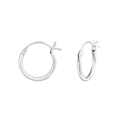 French Lock Hoop Earrings - Pair - 925 Sterling Silver