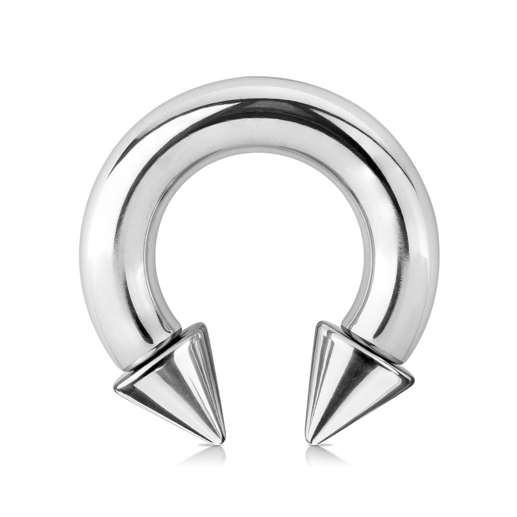 Spike Ends Horseshoe Circular Barbell - 316L Stainless Steel