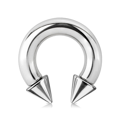Spike Ends Horseshoe Circular Barbell - 316L Stainless Steel
