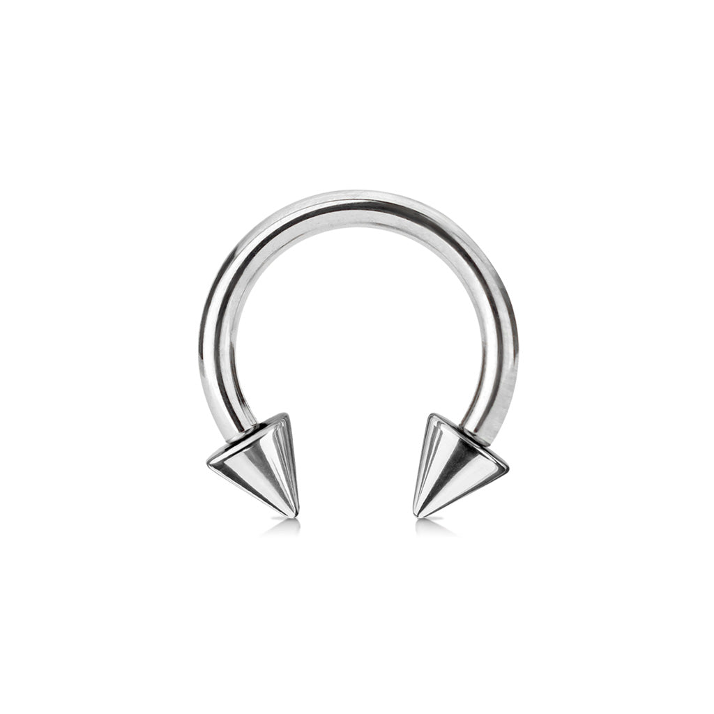 Spike Ends Horseshoe Circular Barbell - 316L Stainless Steel