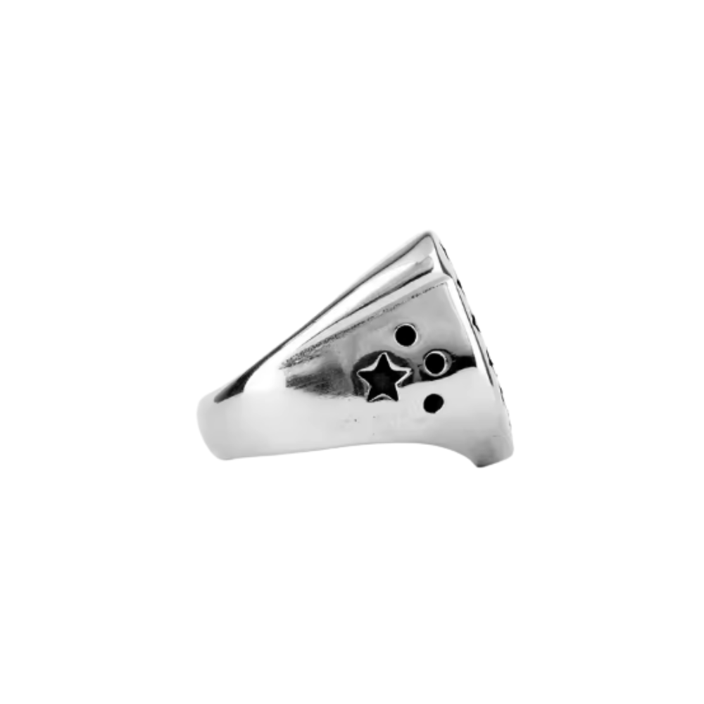 Star Lined Horseshoe Ring - 316L Stainless Steel