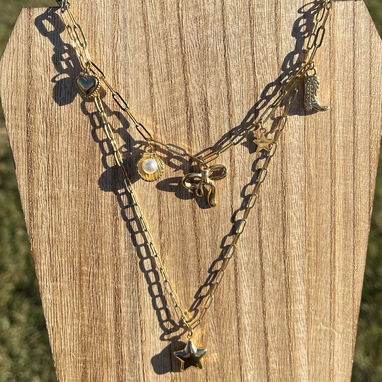 Star Chain Necklace - 18k Gold Plated Stainless Steel