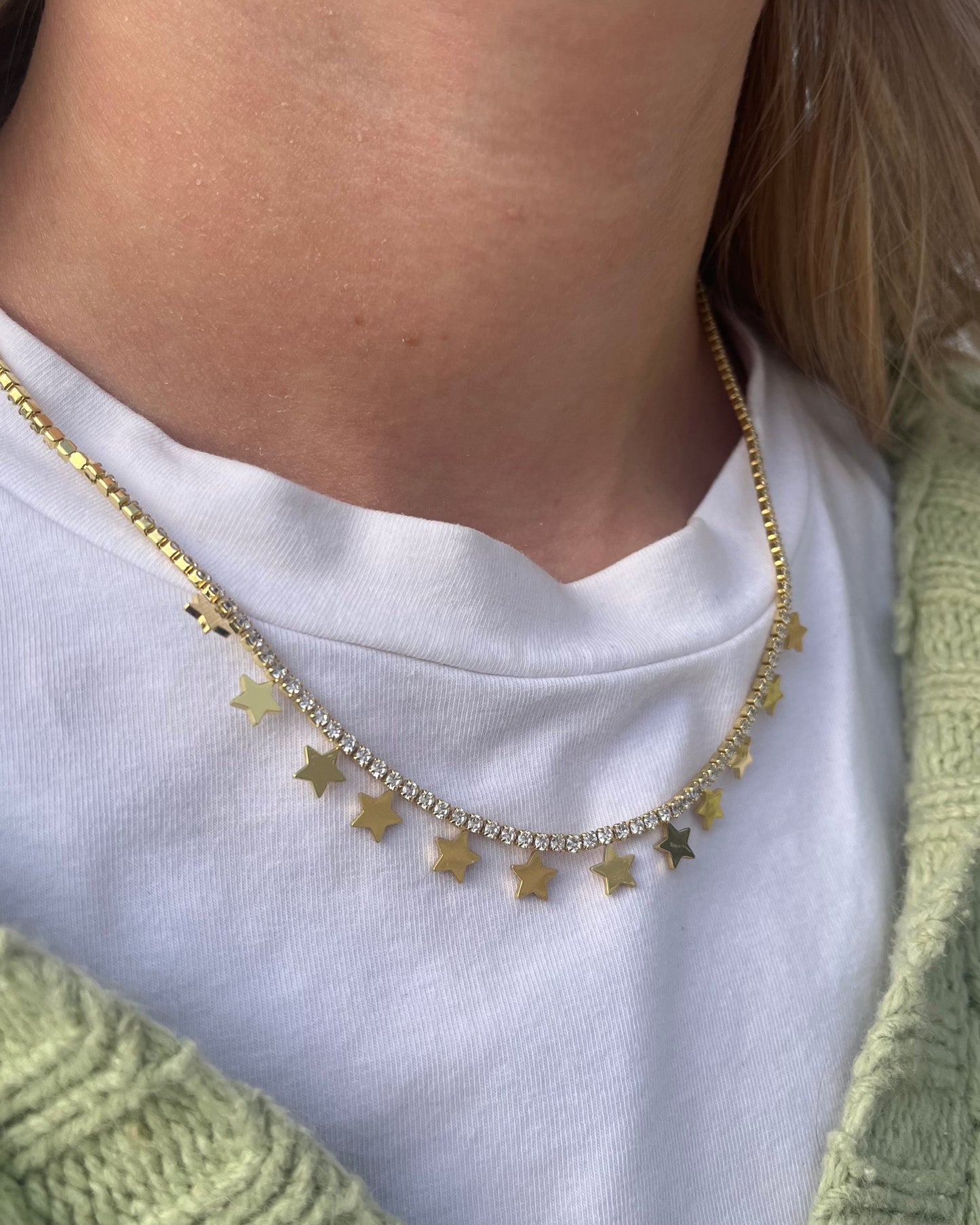 Star Charm Tennis Necklace - 316L Stainless Steel