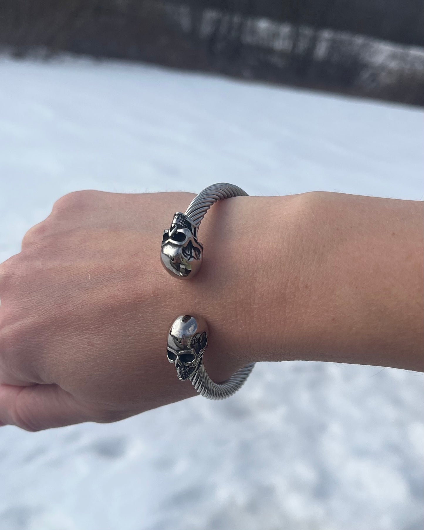 Skull Ends Bracelet - 316L Stainless Steel
