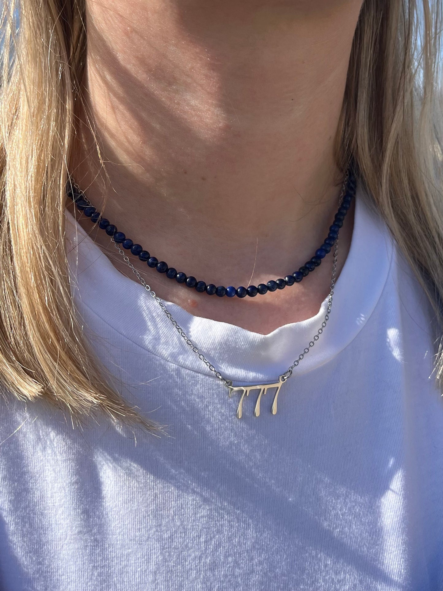 Lapis Lazuli Natural Stone Bead Necklace