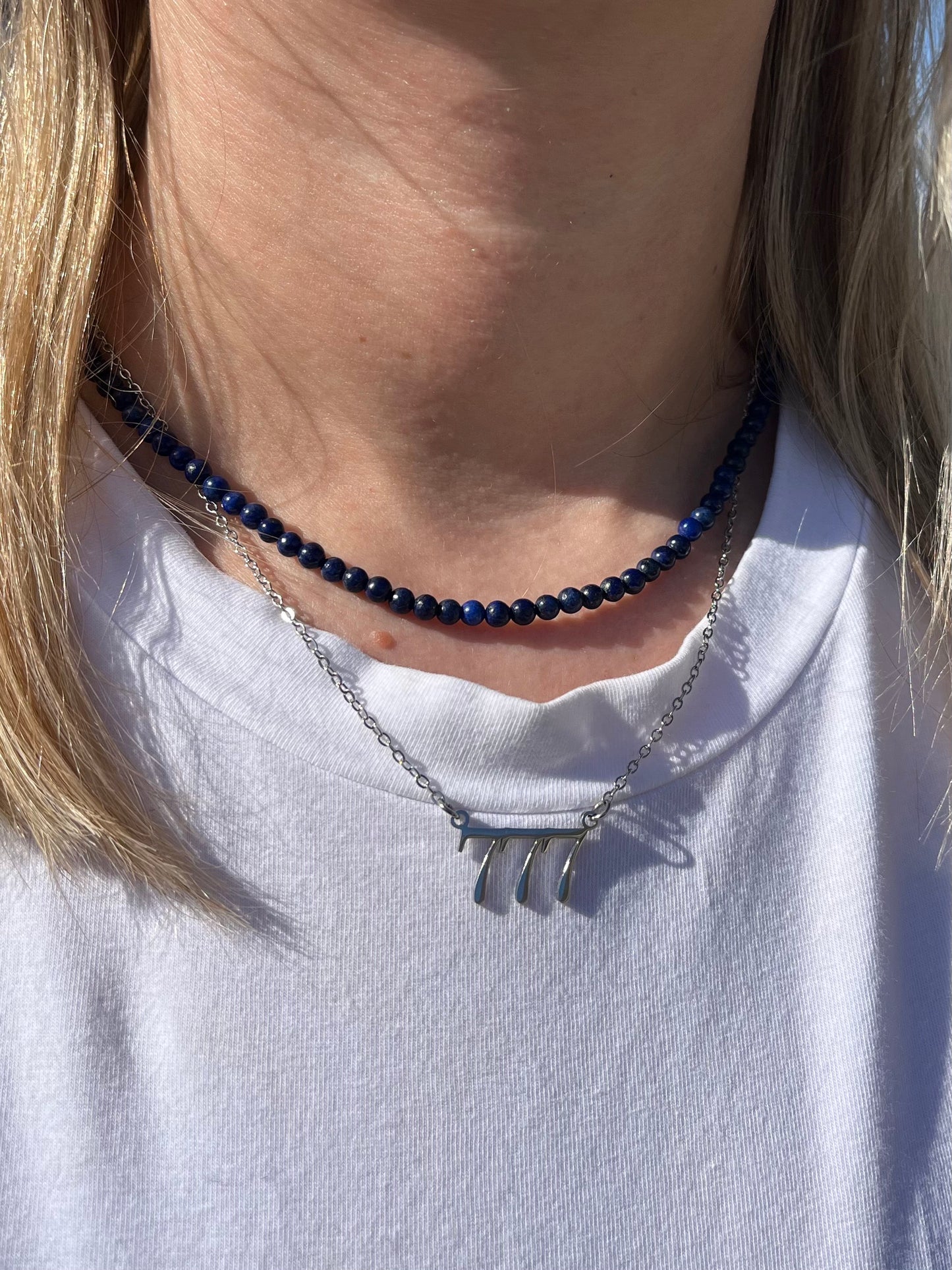 Lapis Lazuli Natural Stone Bead Necklace
