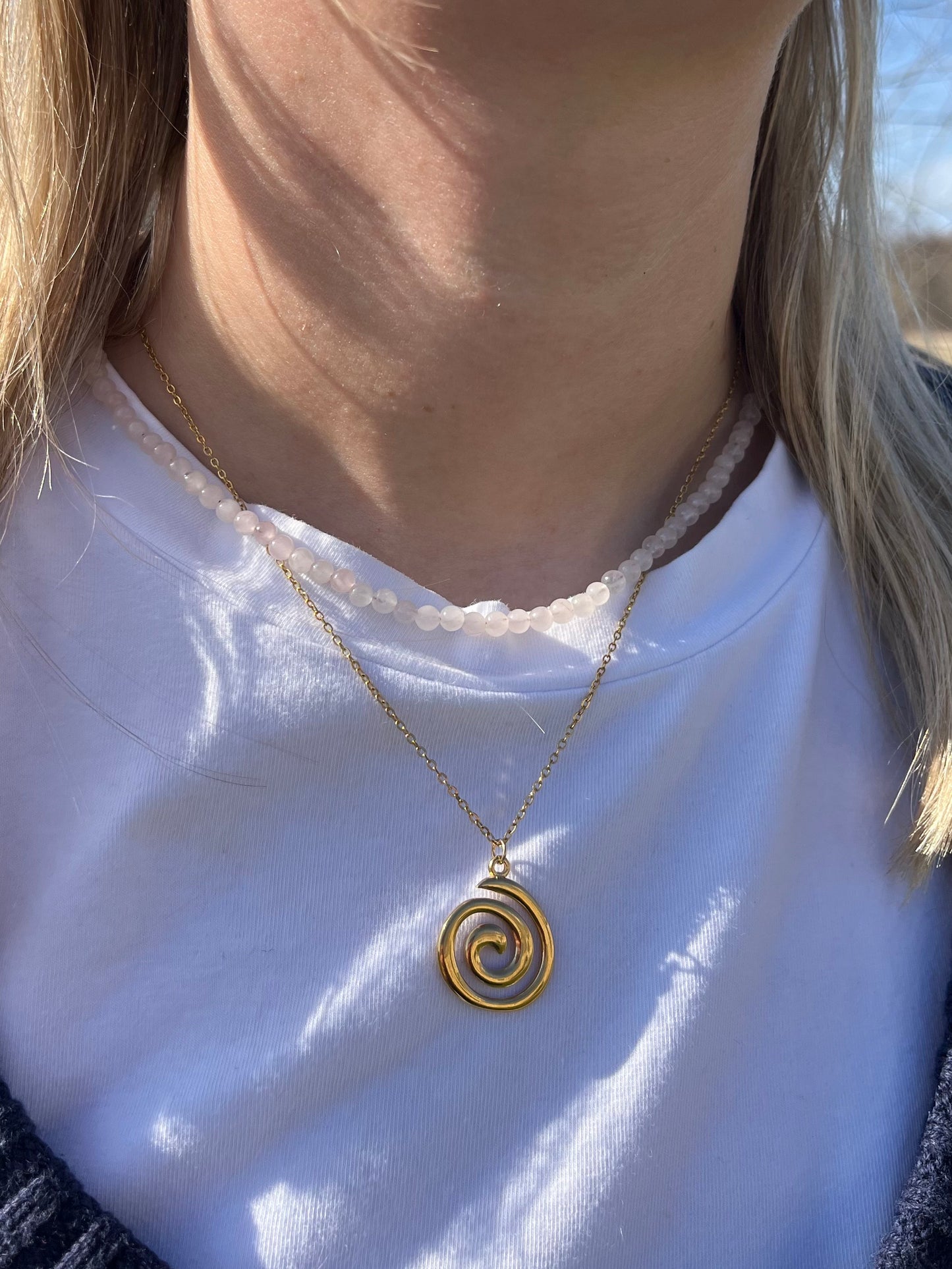 Spiral Pendant Necklace - Stainless Steel