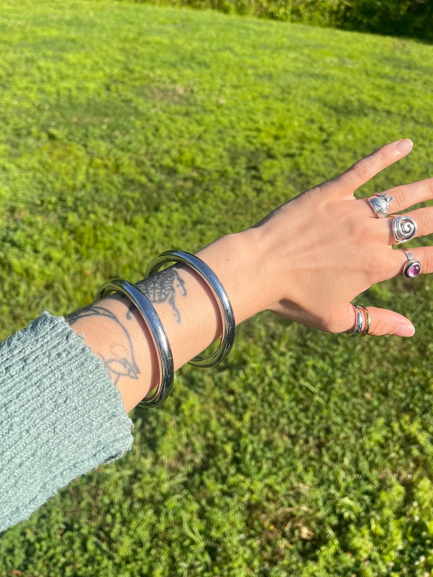Polished Bangle Bracelet - Stainless Steel