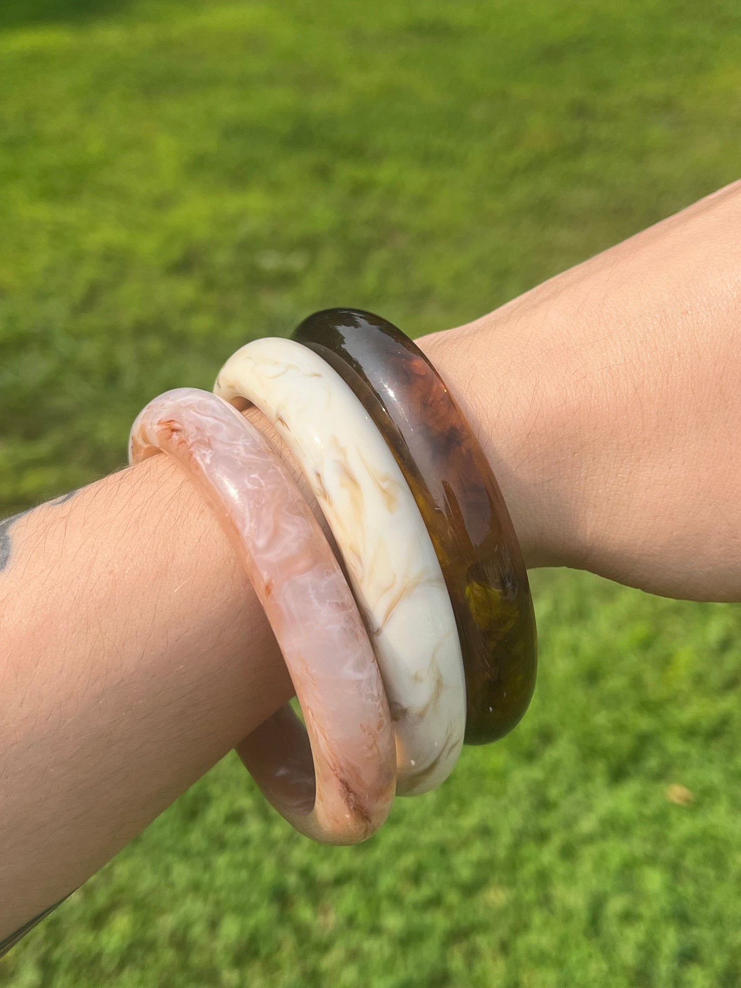 Marbled Pattern Bangle Bracelet