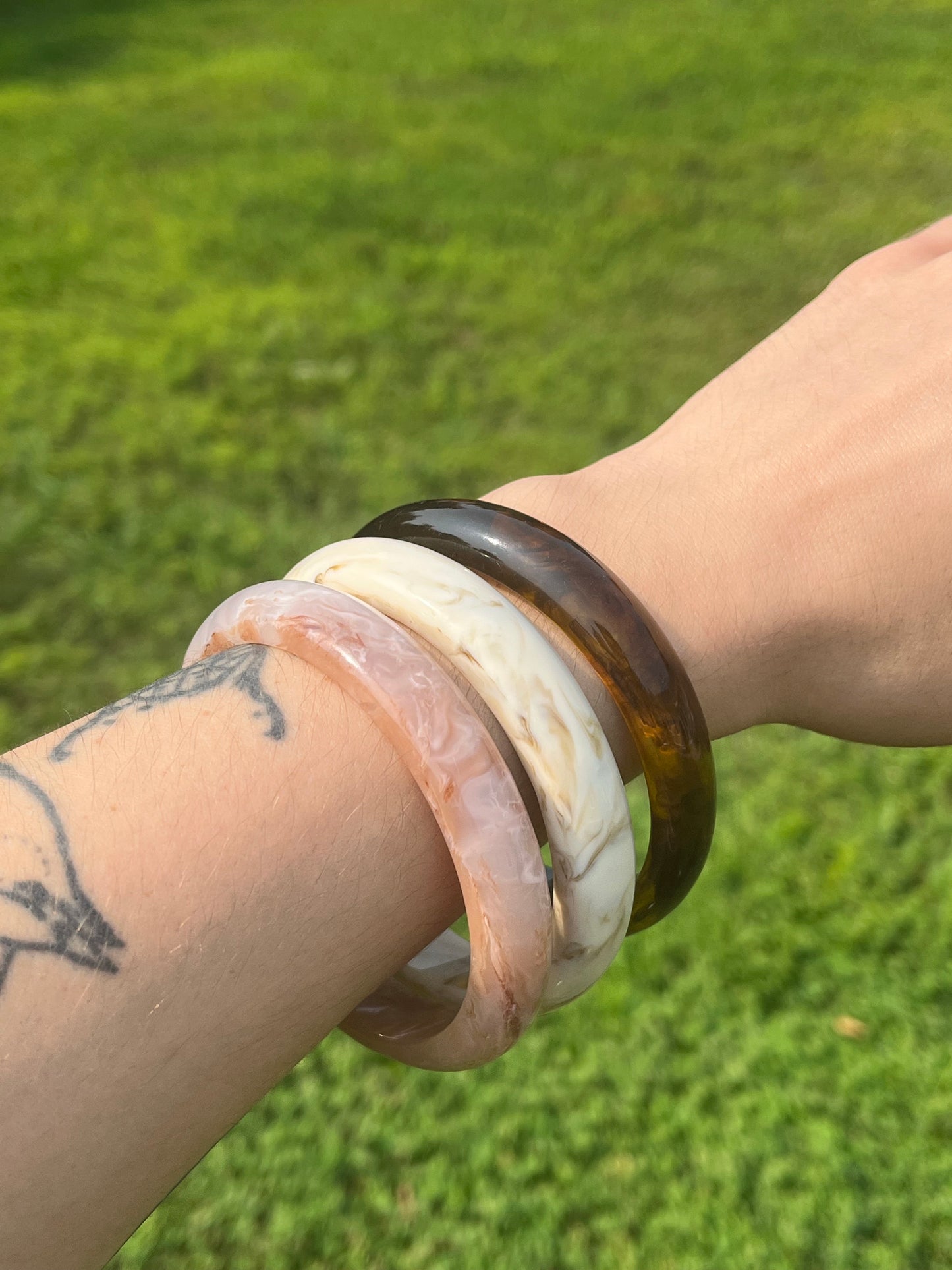 Marbled Pattern Bangle Bracelet