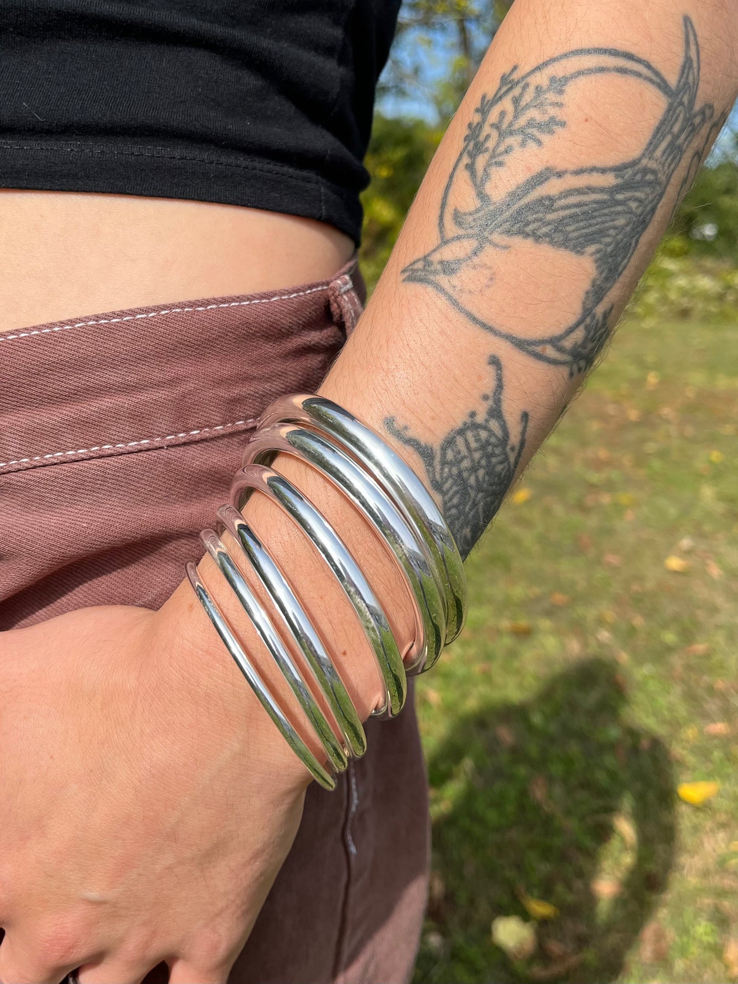 65mm Diameter Polished Bangle Bracelet - 925 Sterling Silver