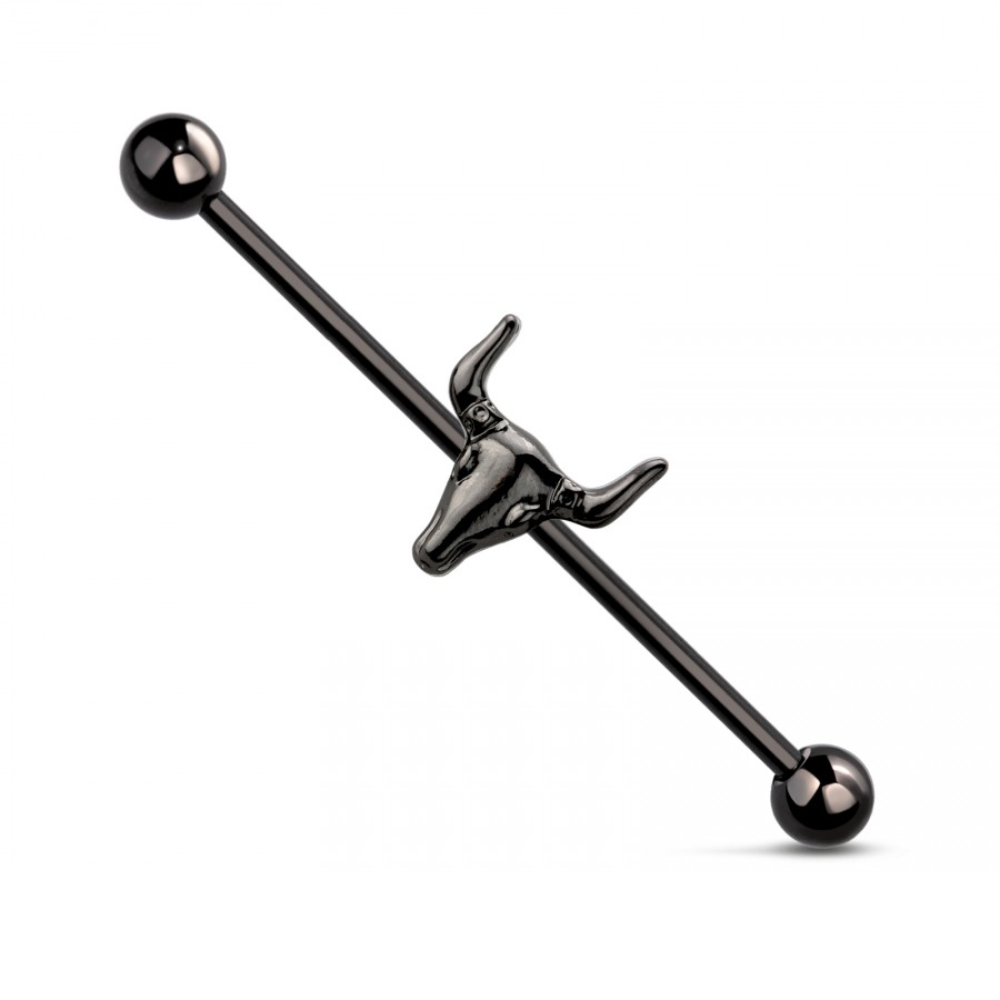 Bull Head Industrial Barbell - 316L Stainless Steel