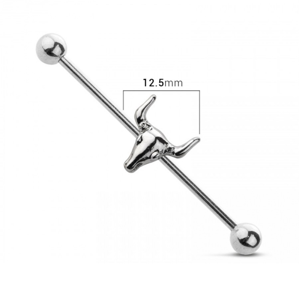 Bull Head Industrial Barbell - 316L Stainless Steel