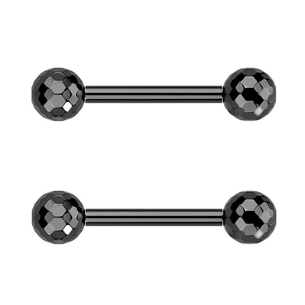 Faceted Ball Ends Nipple Barbells - Pair - ASTM F-136 Implant Grade Titanium