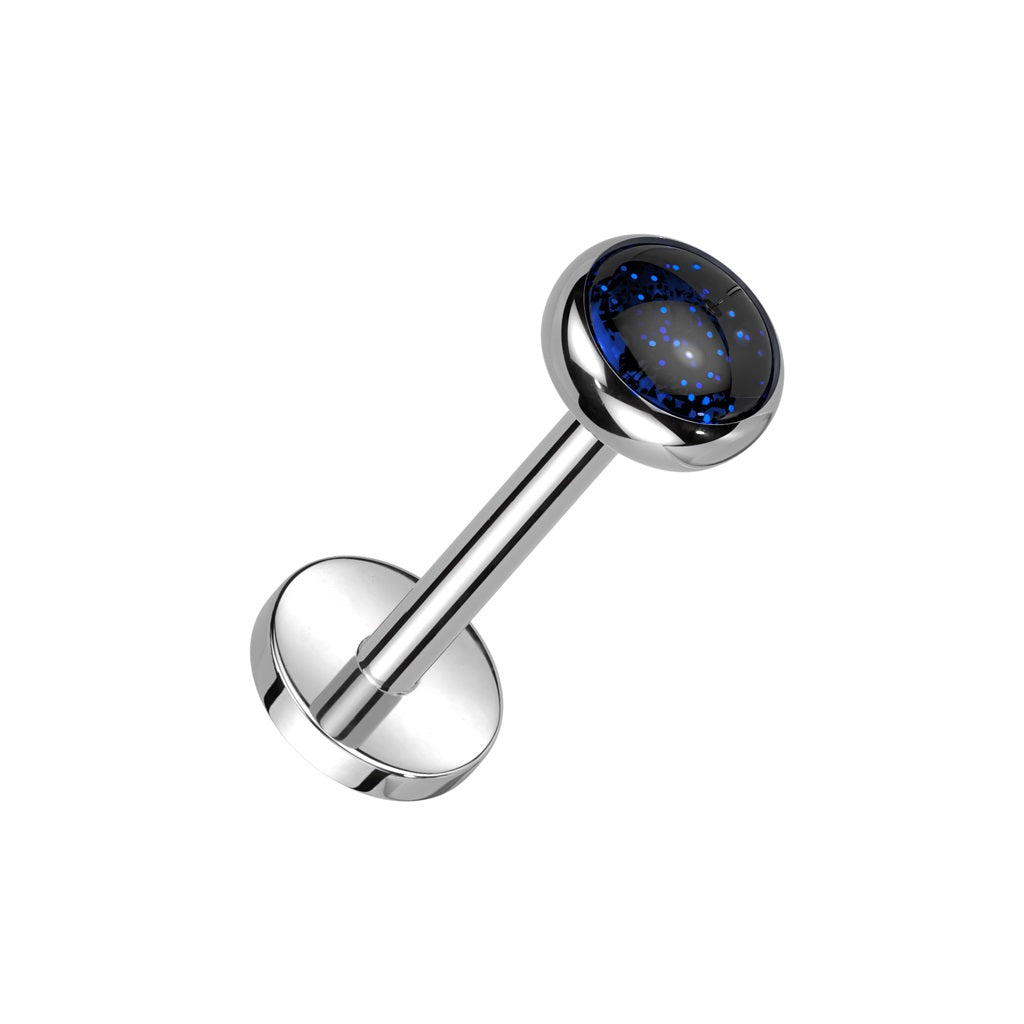 Threadless Push-In Bezel Set Natural Stone Flat Back Stud - ASTM F-136 Implant Grade Titanium