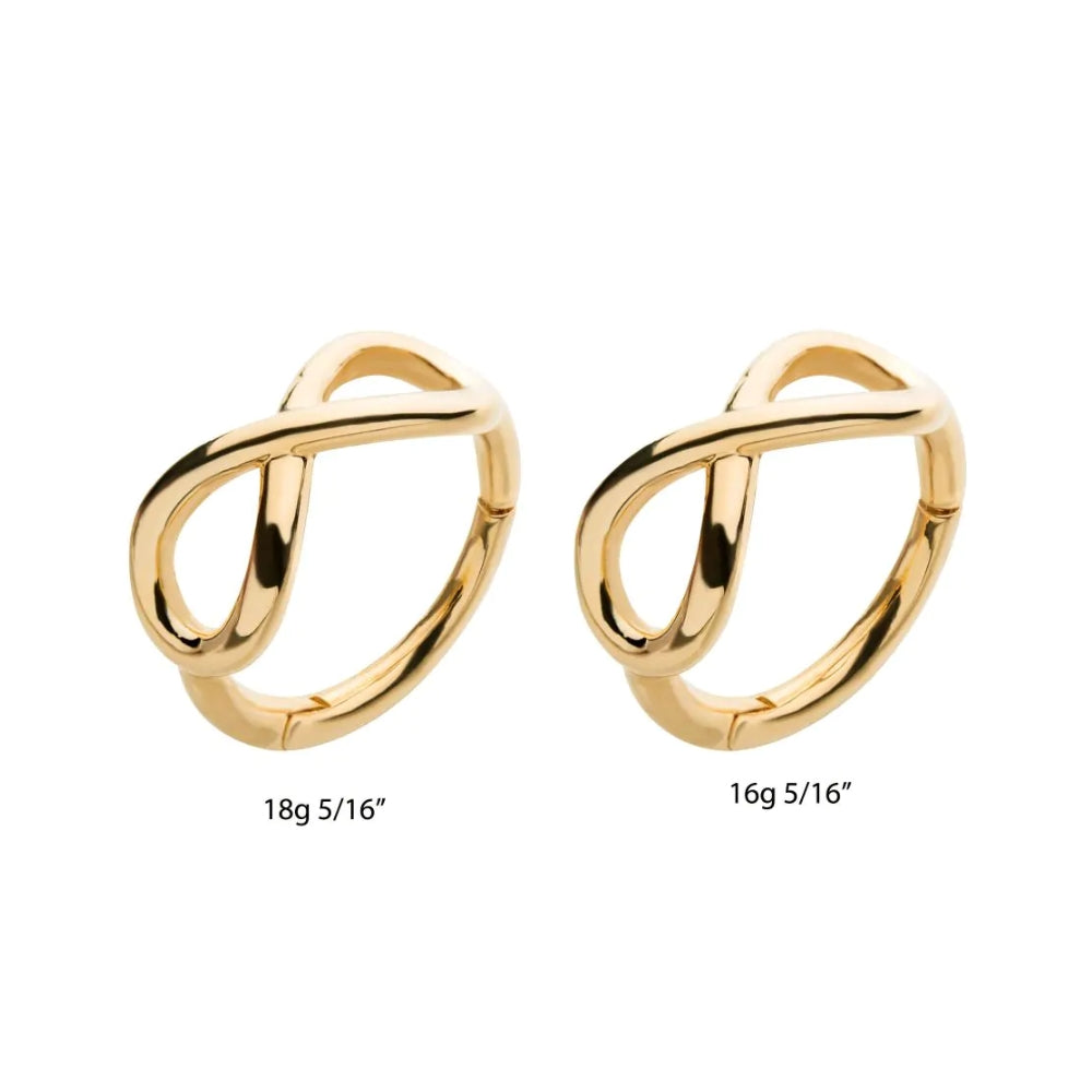 Infinity Symbol Side Facing Hinged Segment Clicker - 14kt Gold