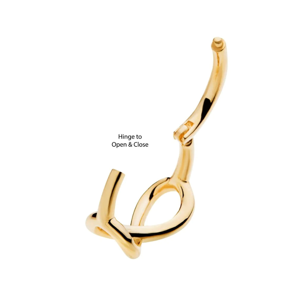 Infinity Symbol Side Facing Hinged Segment Clicker - 14kt Gold