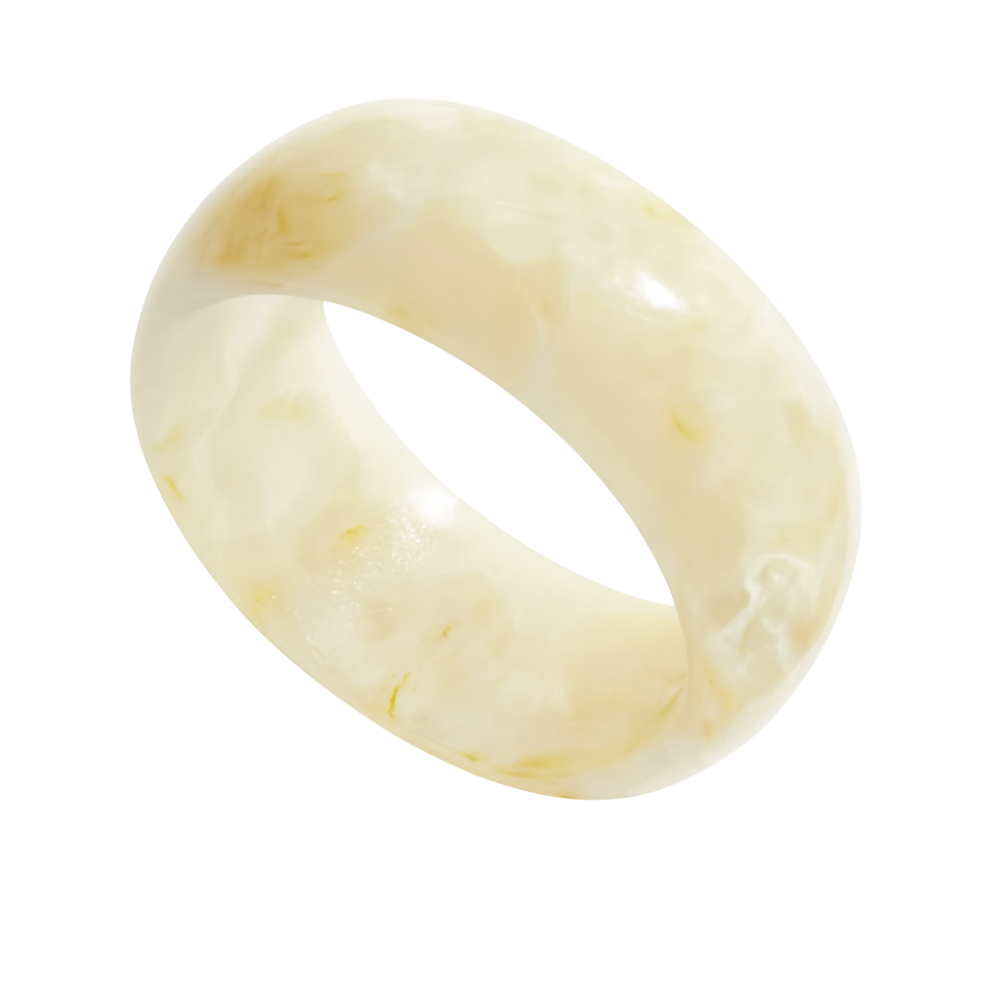 Creamy White Resin Chunky Bangle Bracelet – piercedowl