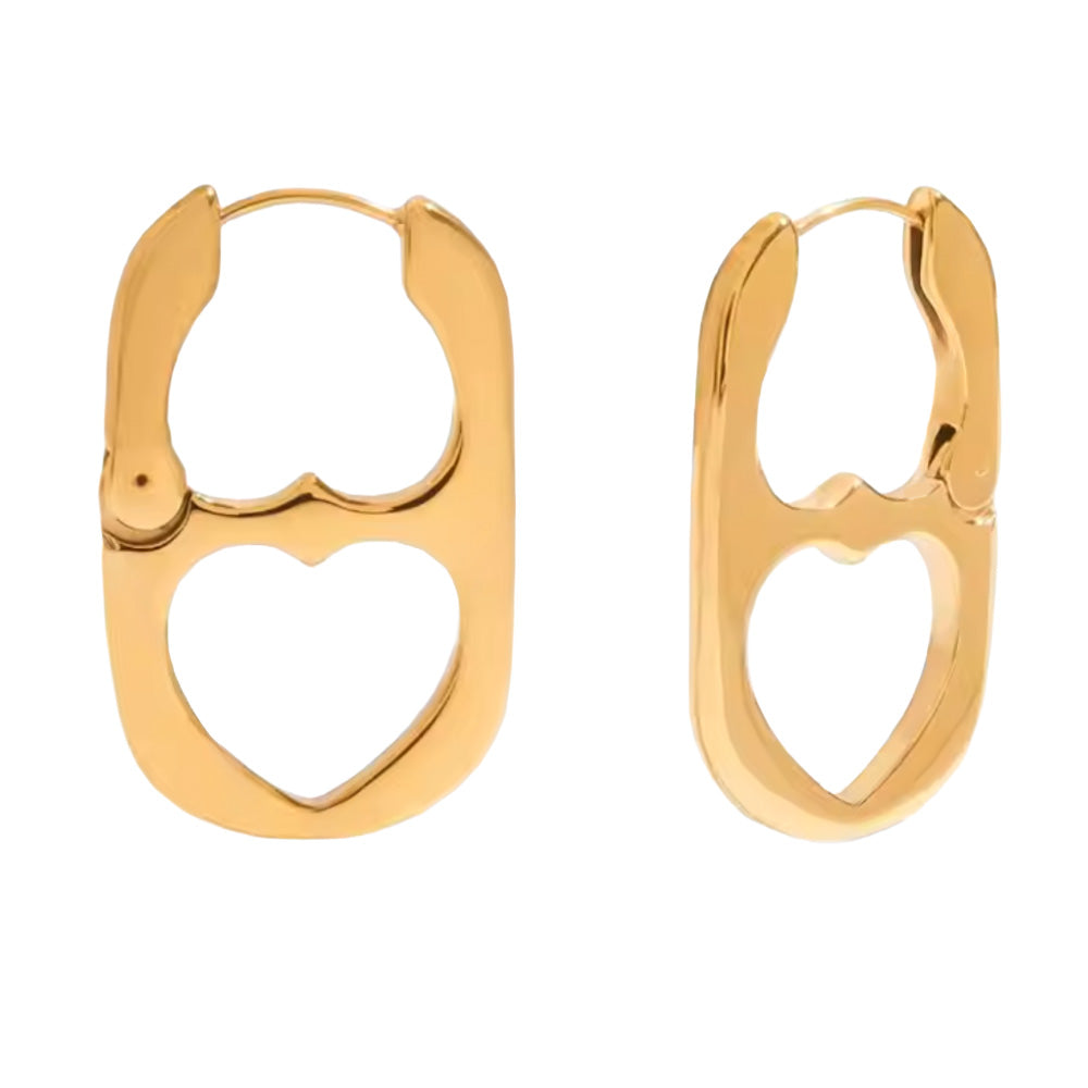 Heart Soda Tab Earrings - Pair - Stainless Steel