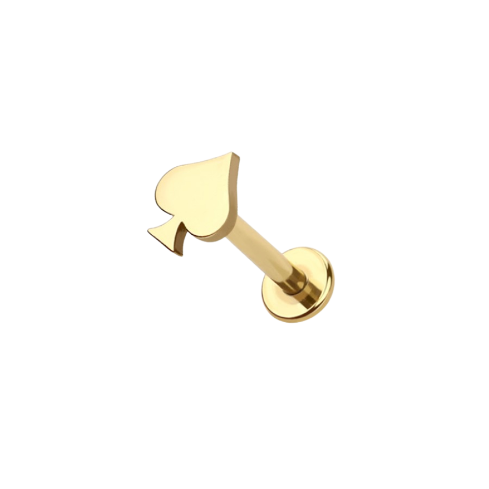 Internally Threaded Spade Top Flat Back Stud - 316L Stainless Steel