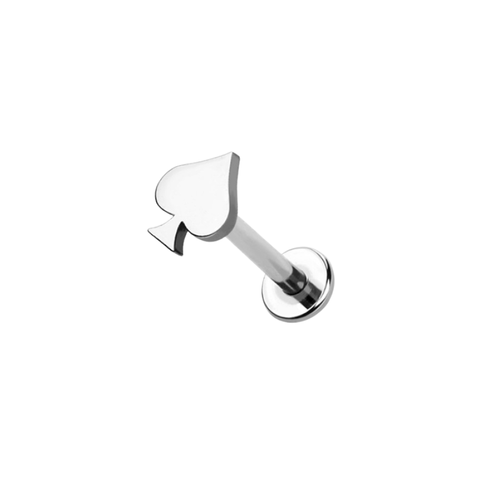 Internally Threaded Spade Top Flat Back Stud - 316L Stainless Steel