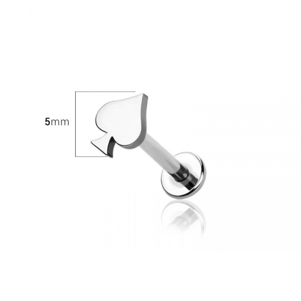 Internally Threaded Spade Top Flat Back Stud - 316L Stainless Steel