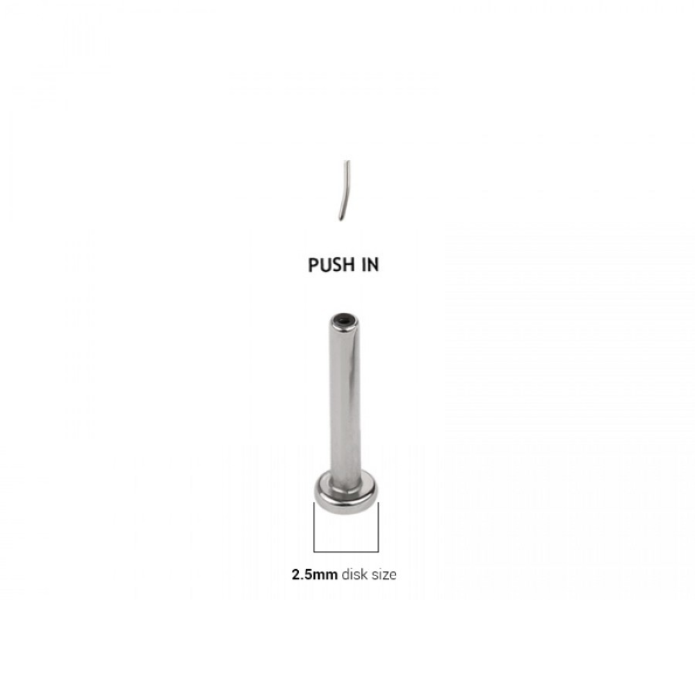 Threadless Push In Rose with Dagger Flat Back Stud - 316L Stainless Steel