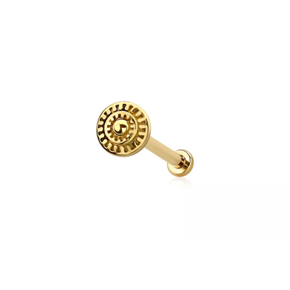 Threadless Push In Celtic Shield Flat Back Stud - 316L Stainless Steel