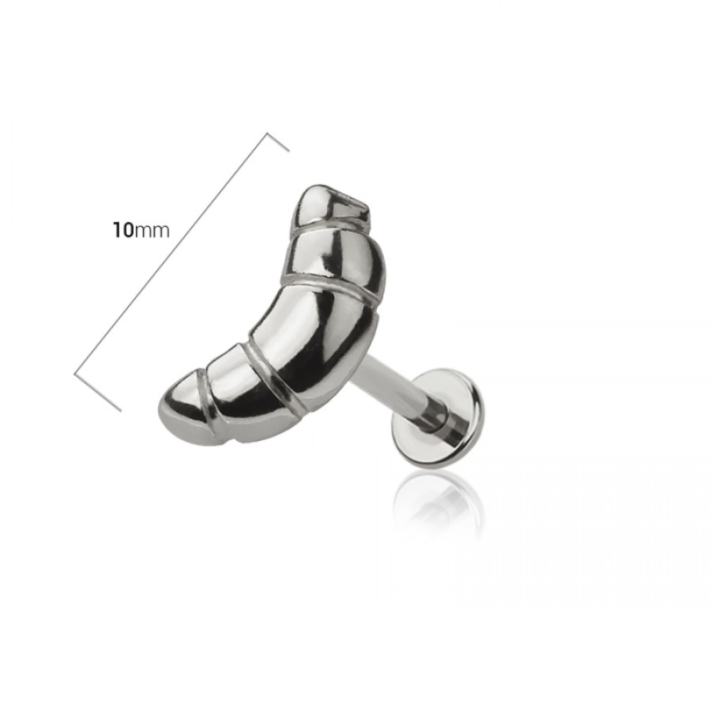 Threadless Push-In Croissant Top Flat Back Stud - 316L Stainless Steel