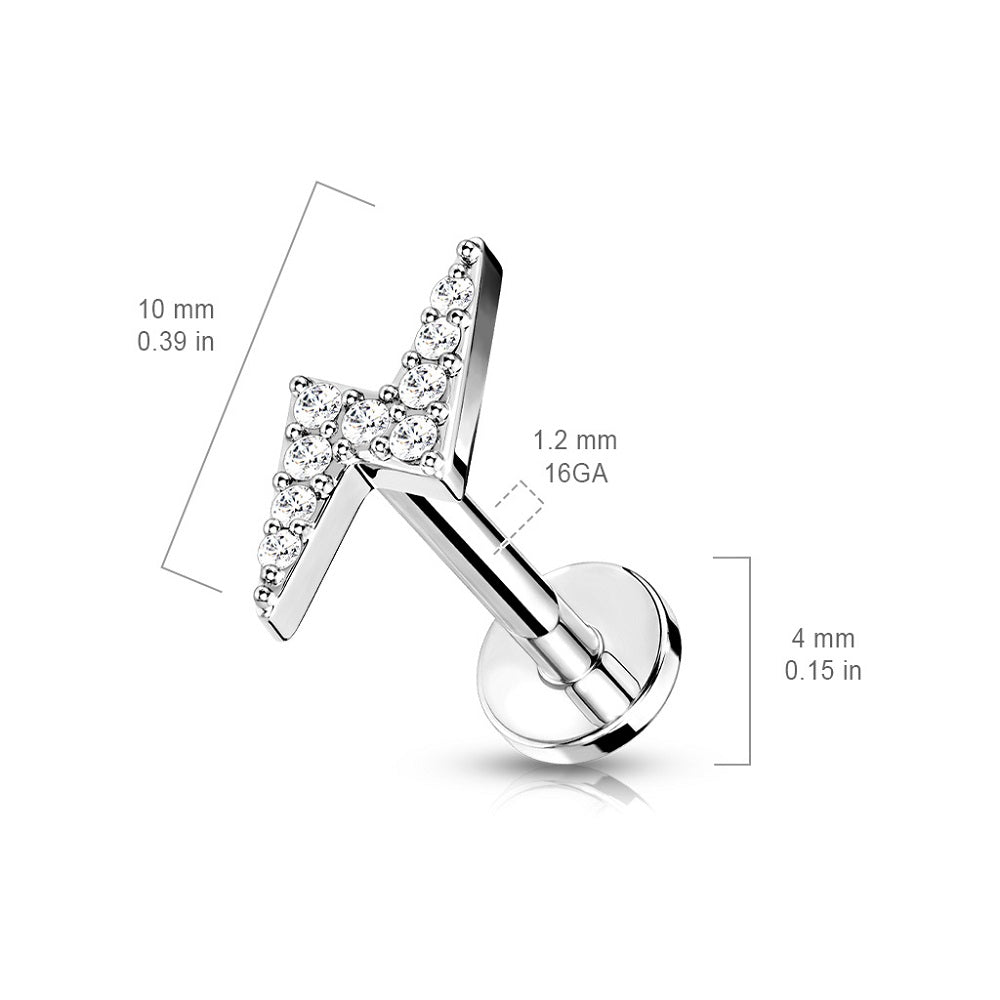 Internally Threaded Triple Marquise CZ Crystal Top Flat Back Lip Cartilage Tragus Stud
- 316L Stainless Steel