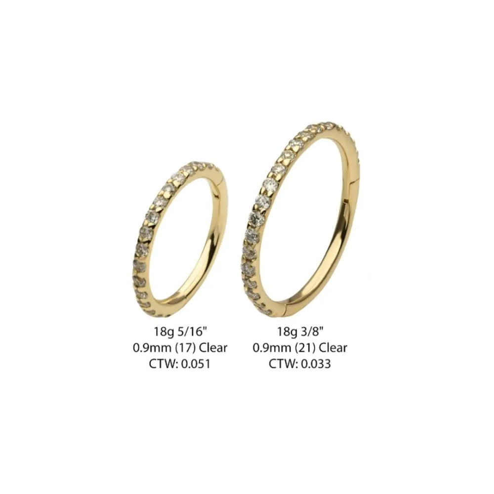 Lab Grown Diamond Eternity Side Facing Hinged Segment Clicker - 14kt Gold
