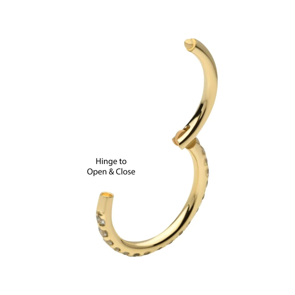 Lab Grown Diamond Eternity Side Facing Hinged Segment Clicker - 14kt Gold