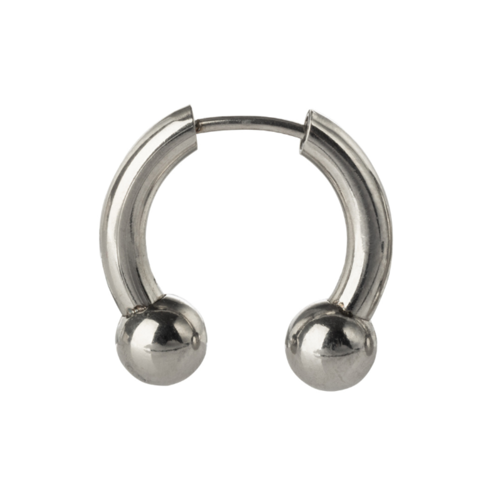 Faux Stretched 8GA Ball Ends Horseshoe Septum Barbell - Stainless Steel
